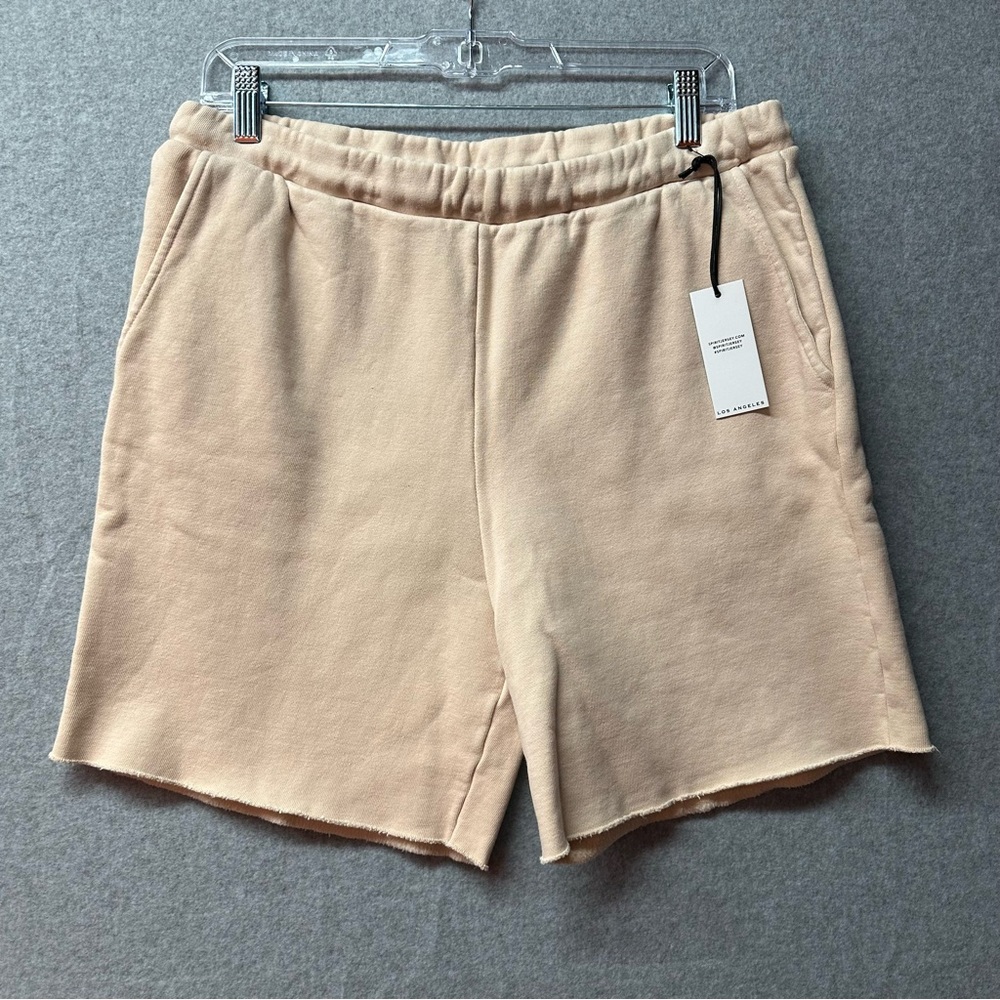 Spirit Jersey Cut Off Sweat Shorts Unisex Beige New